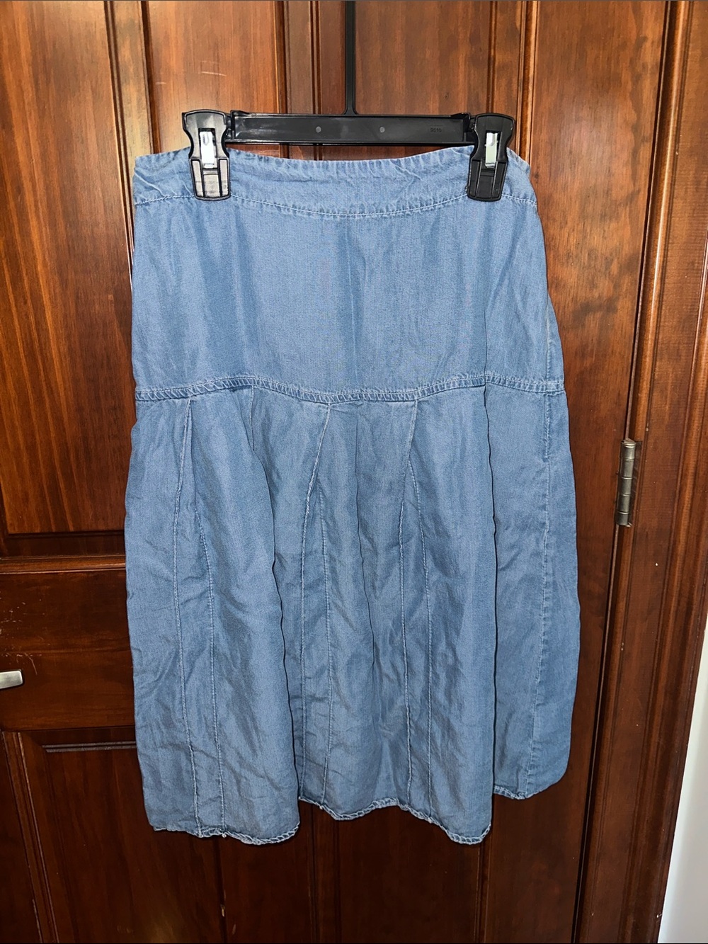 Girls' Light Blue Denim Tiered Skirt - Comfortable Everyday Style